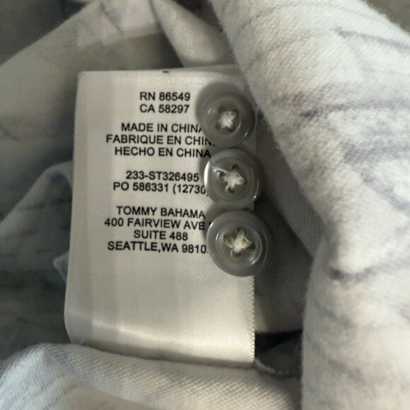 Tommy Bahama Taupe & Grey Leaf Print Long Sleeve Shirt - Size XXL - Picture 11 of 12